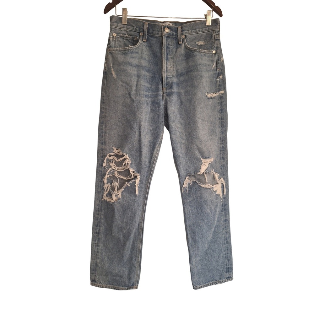 Agolde Blue High-Rise Non Stretch Straight Jeans Women's Size 28